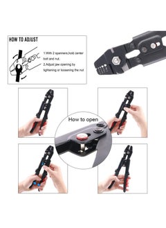 Glarks Up To 2.2Mm Wire Rope Crimping Tool Wire Rope Swager Crimper Fishing Crimping Tool With 180Pieces 1.2 1.5 2Mm Aluminum Double Barrel Ferrule Crimping Loop Sleeve Kit  - Image 5