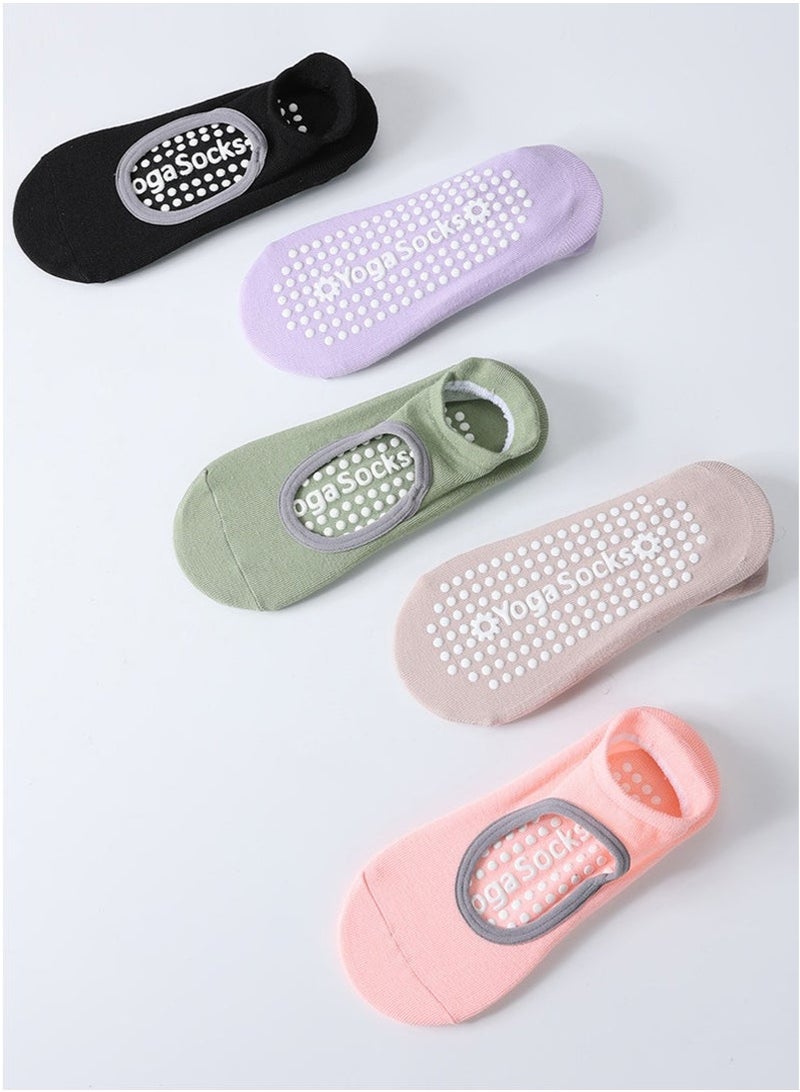 Beauenty 5 Pairs Anti-Skid Breathable Fitness Pilates Yoga Socks Ballet Dance Socks Barefoot Workout Socks - Image 2