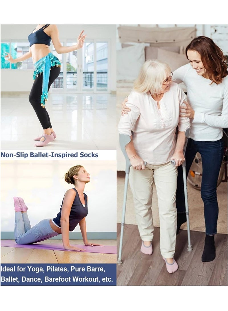 Beauenty 5 Pairs Anti-Skid Breathable Fitness Pilates Yoga Socks Ballet Dance Socks Barefoot Workout Socks - Image 5