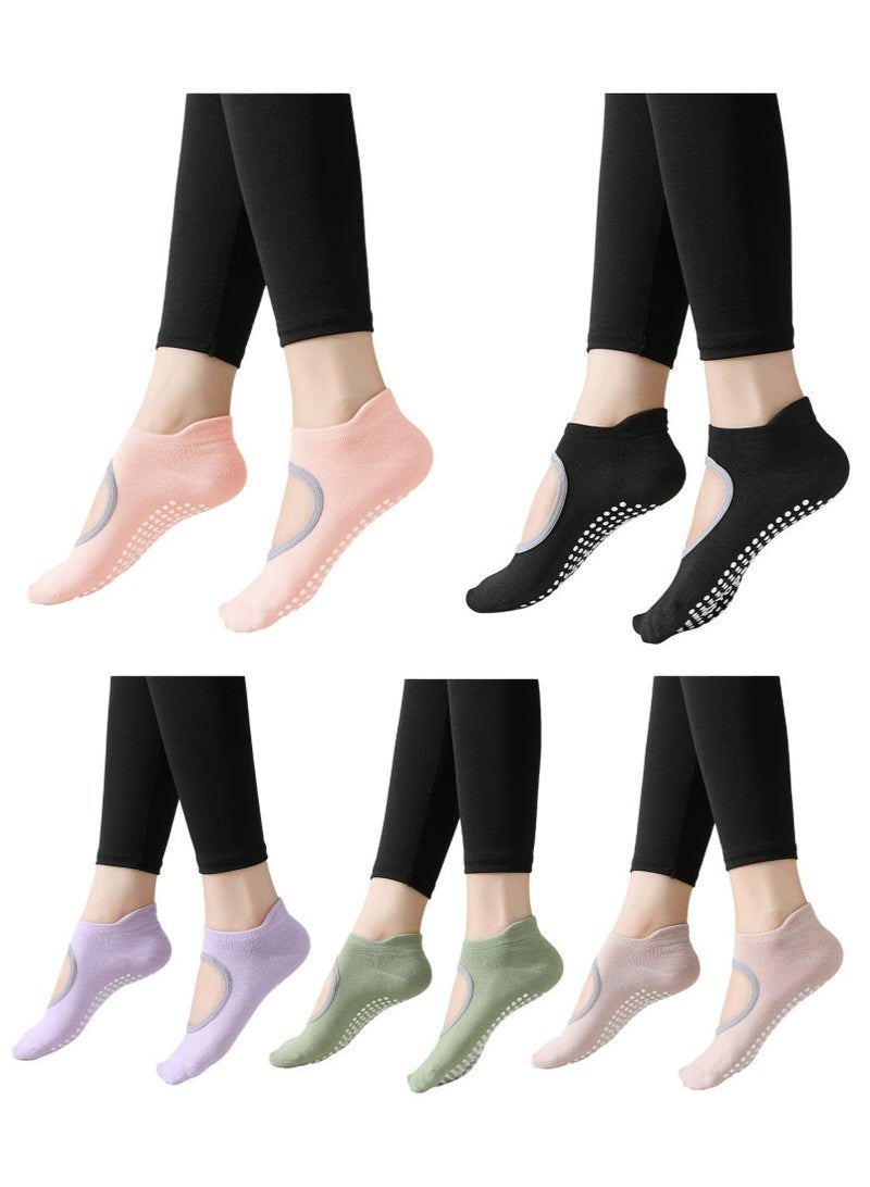 Beauenty 5 Pairs Anti-Skid Breathable Fitness Pilates Yoga Socks Ballet Dance Socks Barefoot Workout Socks - Image 3