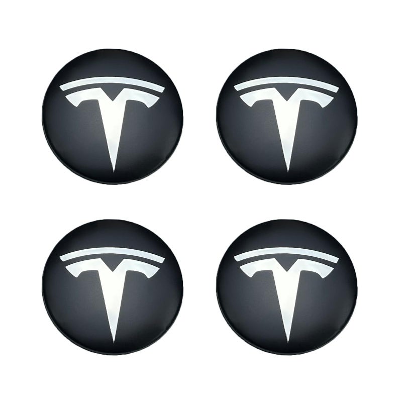 Tesheer Center Caps for Tesla Model 3 Model Y Hubcaps Rims Protector Hub Cap Replacement Fits Tesla Accessories 4 BlackSliver