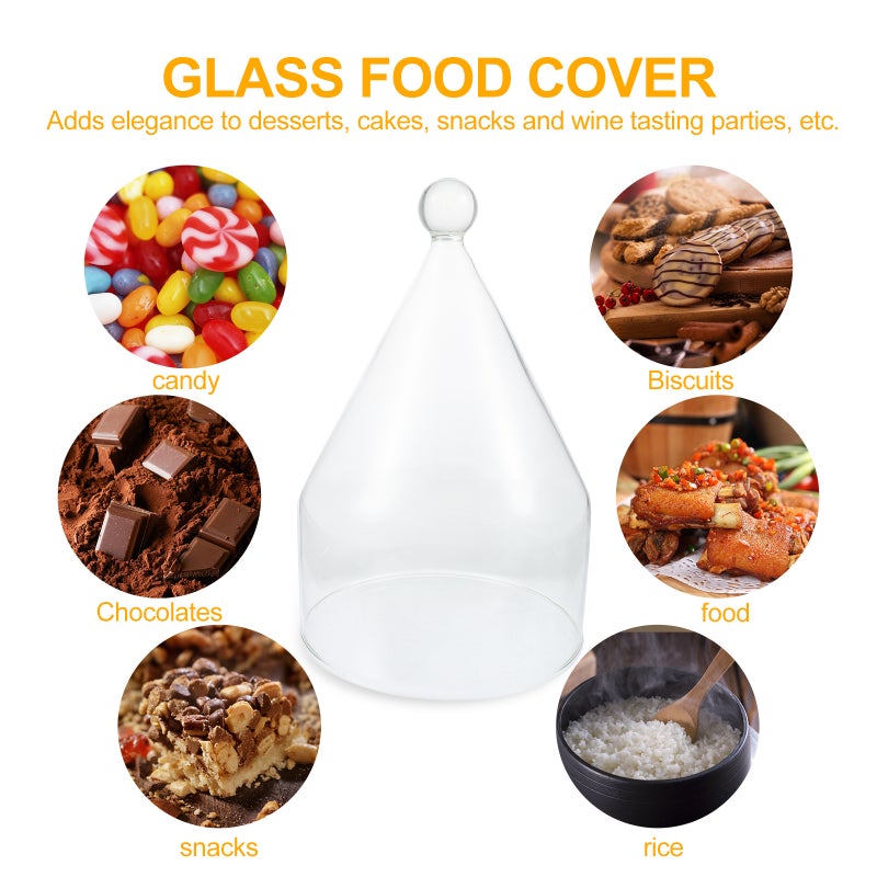 2 pcs Cake Bread Cover Food Dessert Artistic Dish Cover Glass Food Cooking Cover - Image 4
