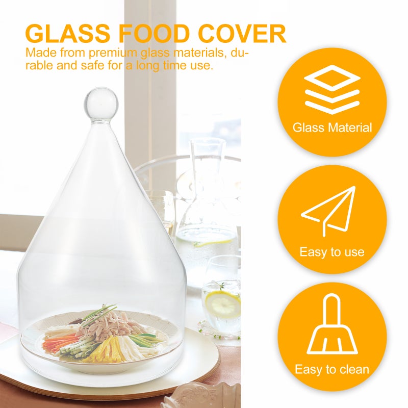 2 pcs Cake Bread Cover Food Dessert Artistic Dish Cover Glass Food Cooking Cover - Image 5