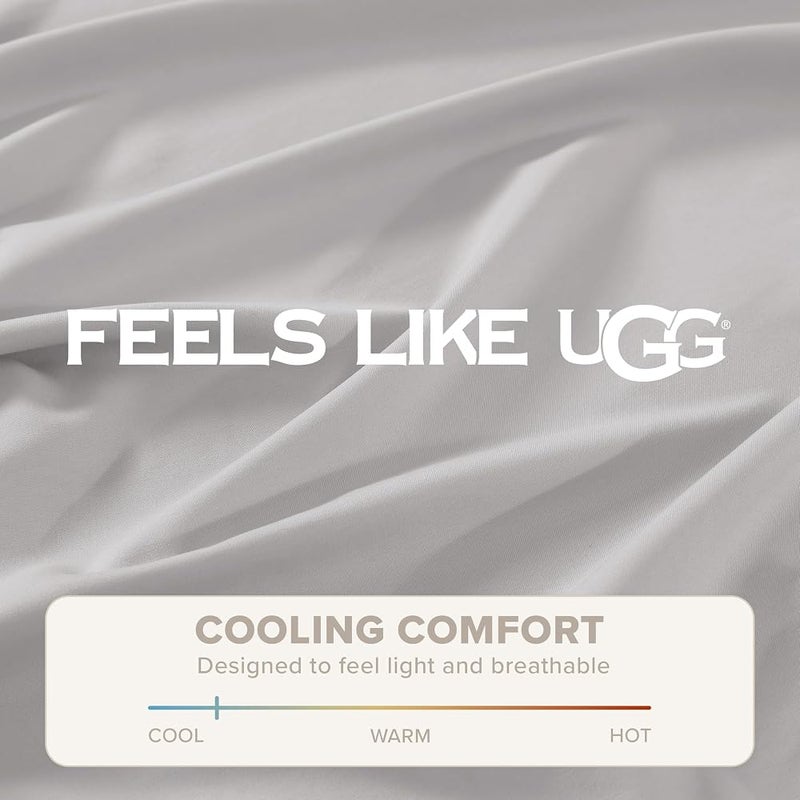 أوغ مجموعة أغطية سرير وأكياس وسائد UGG 01331 Alahna King (4 قطع) – نوم فاخر، قابلة للغسيل في الغسالة، مقاومة للتجاعيد، تقنية تبريد ناعمة، راحة موسمية دائمة، مقاس كينج (King) - Image 5