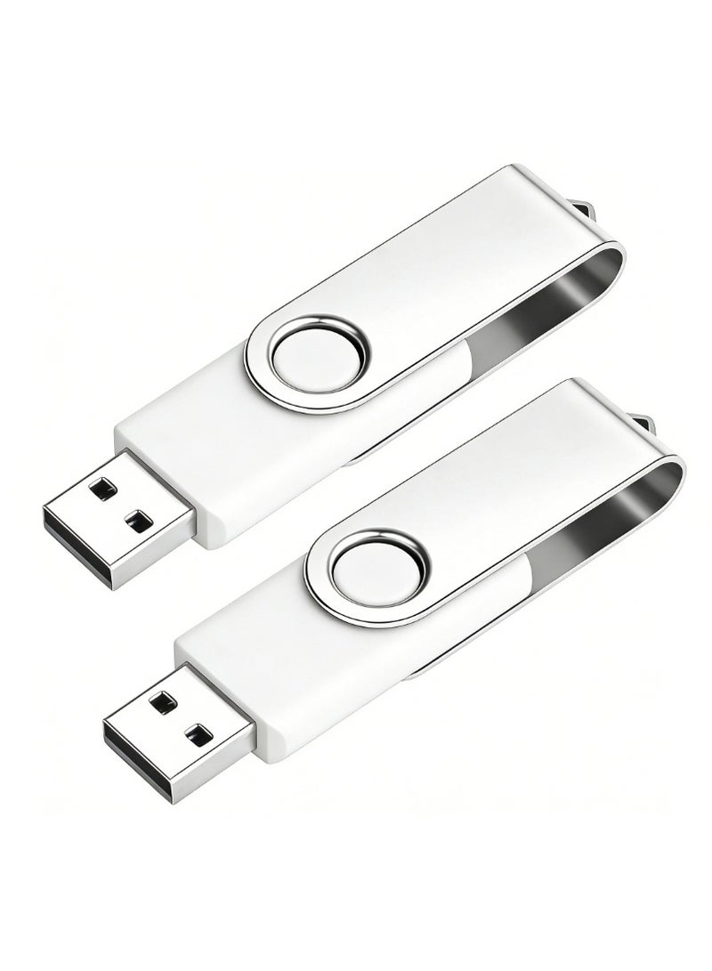 2 حزمة 64 جيجا بايت USB محرك أقراص فلاش USB 2.0 محرك أقراص إبهام قابل للطي تخزين الذاكرة عصا تصميم دوار - Image 1