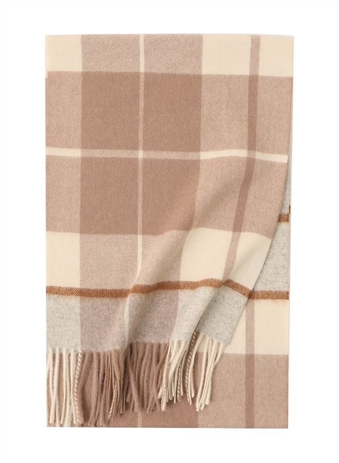 Loquat Warm Long Cashmere Check Scarf Multicolour 