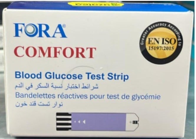 Fora comfort blood glucose test strip 50s