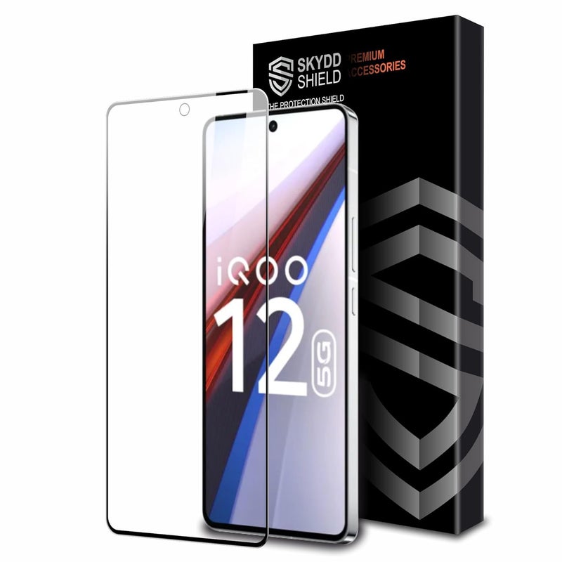 Skyddshield Edge-To-Edge Protector Tempered Glass For iQOO 12 5G, iQOO Neo 9 5G, iQOO Neo 9 Pro 5G Smartphone(6.78 Inch) With Easy Self Installation Kit | Black - Image 1