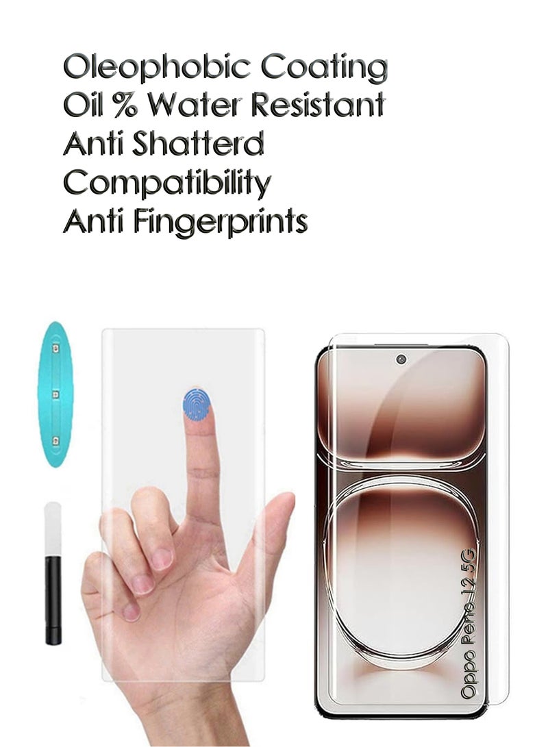 Oppo Reno 12 5G - UV Liquid Glue Full Curved Coverage Tempered Glass Screen Protector - Image 4