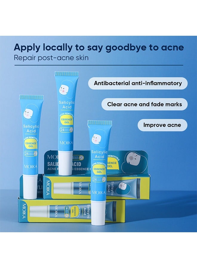 MOIKA 2 Pcs Salicylic Acid Acne Essence Gel, Acne Treatment Gel, Acne Spot Treatment for Face & Acne Dots, Natural Cystic Acne Treatment, For All Skin Types, Premium Acne Remover  - Image 2