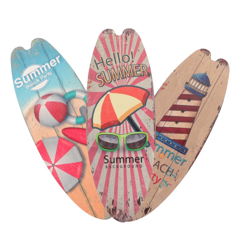 6 Pcs Beach Surfboard Sign Wood Surfboard Wall Art Surfboard Beach Signs Surfboard Wall Art Decor - Image 5