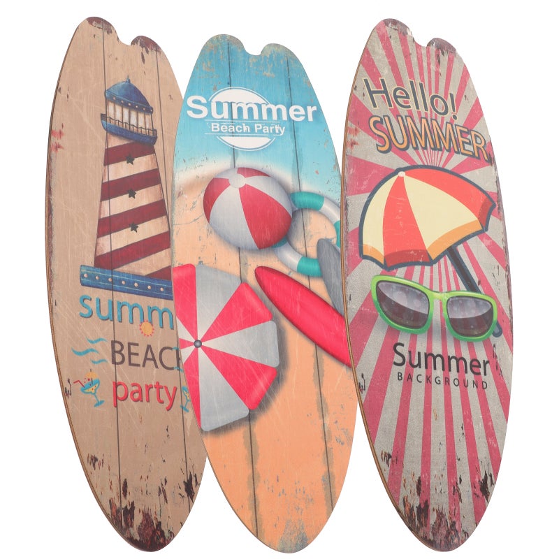 6 Pcs Beach Surfboard Sign Wood Surfboard Wall Art Surfboard Beach Signs Surfboard Wall Art Decor - Image 3