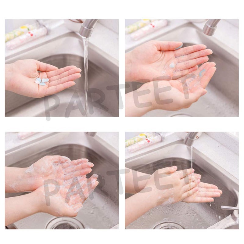 DOANMIZE DOANMIZE Flower Design Tube Shape Bottle Paper Soap Clean Soft Bath For Travel Pack Of 6ASSORTED  - Image 2