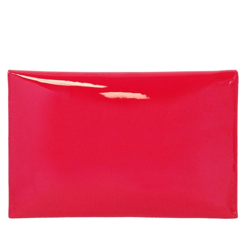 JNB Faux Patent Leather Envelope Candy Clutch Bag (Candy Apple Red) Medium - Image 2