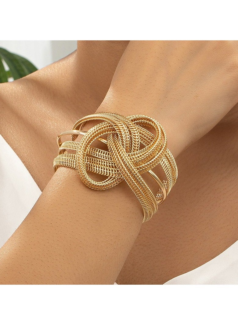 JOOLI Lady Women Bangle Fashion Jewelry Classic Gold Bracelet New Popular Wedding Gift Girls Accessories - Image 1
