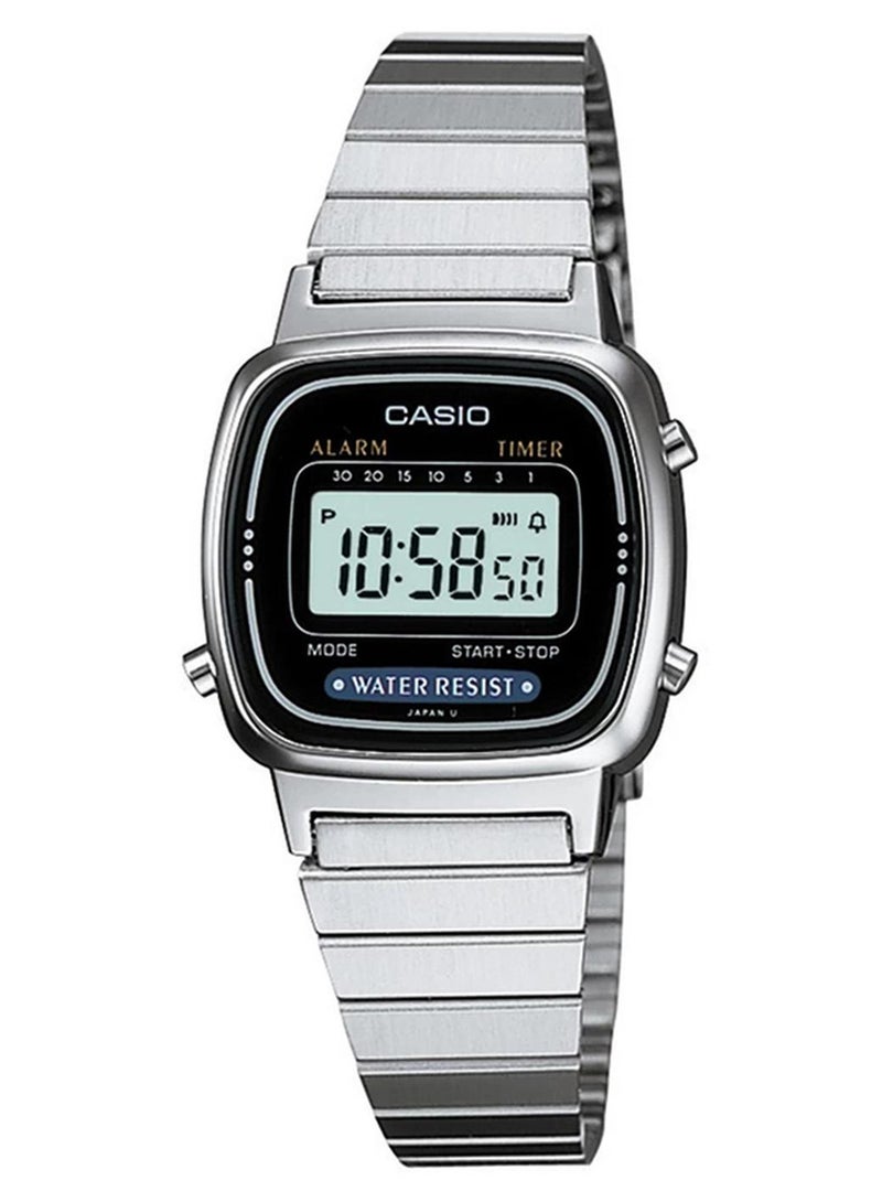 CASIO Women Formal Digital Watch LA670WA-1DF - 30 mm - Silver - Image 1