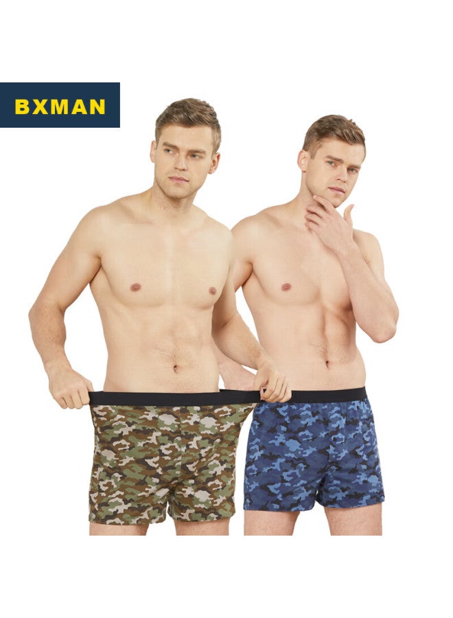 Bxman Loose Men's Boxer Briefs Cotton Knit Alro Pants Elastic Four-corner Pants 2-pack Ek1112 175l - Image 1
