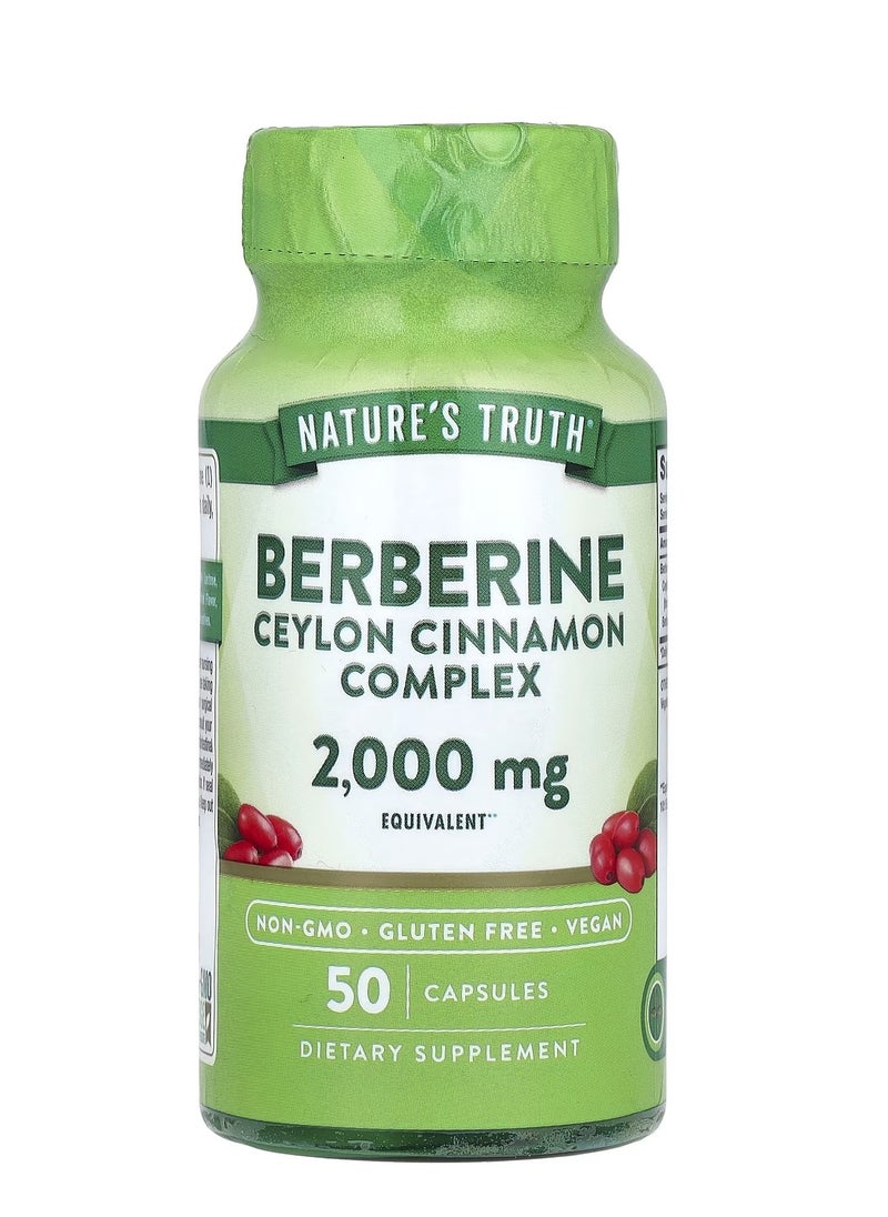 Nature's Truth - Berberine Ceylon Cinnamon Complex 2000 Mg 50 Capsules - Image 1