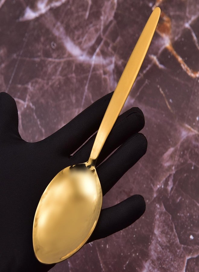 BNAZIND Kunz Shiny Golden Spoon |18/10 Stainless Steel Titanium Basting Spoon | Daily Plating Chef Quenelle spoons | Dishwasher Safe - Image 5