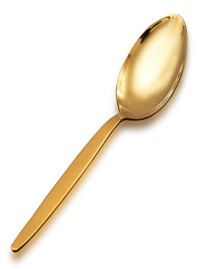BNAZIND Kunz Shiny Golden Spoon |18/10 Stainless Steel Titanium Basting Spoon | Daily Plating Chef Quenelle spoons | Dishwasher Safe - Image 1