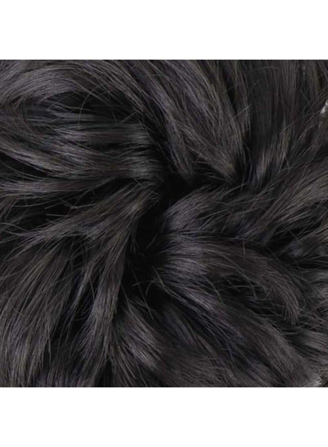 MORICA 2PCS Messy Bun Hair Piece, Fake Hair Messy Bun Scrunchies For Thin Hair Extension Curly Wavy Synthetic Chignon Ponytail Hair Pieces for Women (Natural Black#) - Image 3