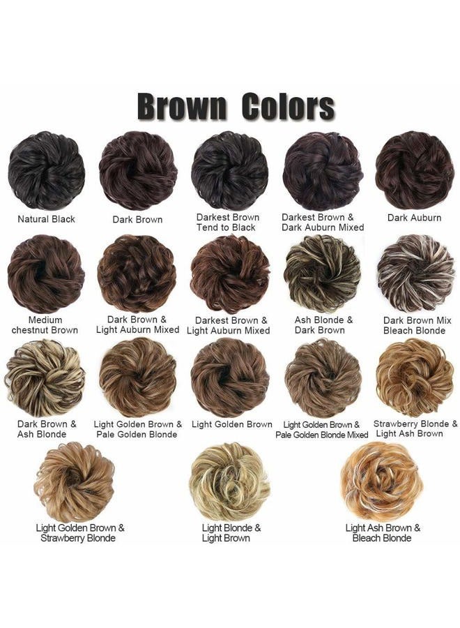 MORICA 2PCS Messy Bun Hair Piece, Fake Hair Messy Bun Scrunchies For Thin Hair Extension Curly Wavy Synthetic Chignon Ponytail Hair Pieces for Women (Natural Black#) - Image 5
