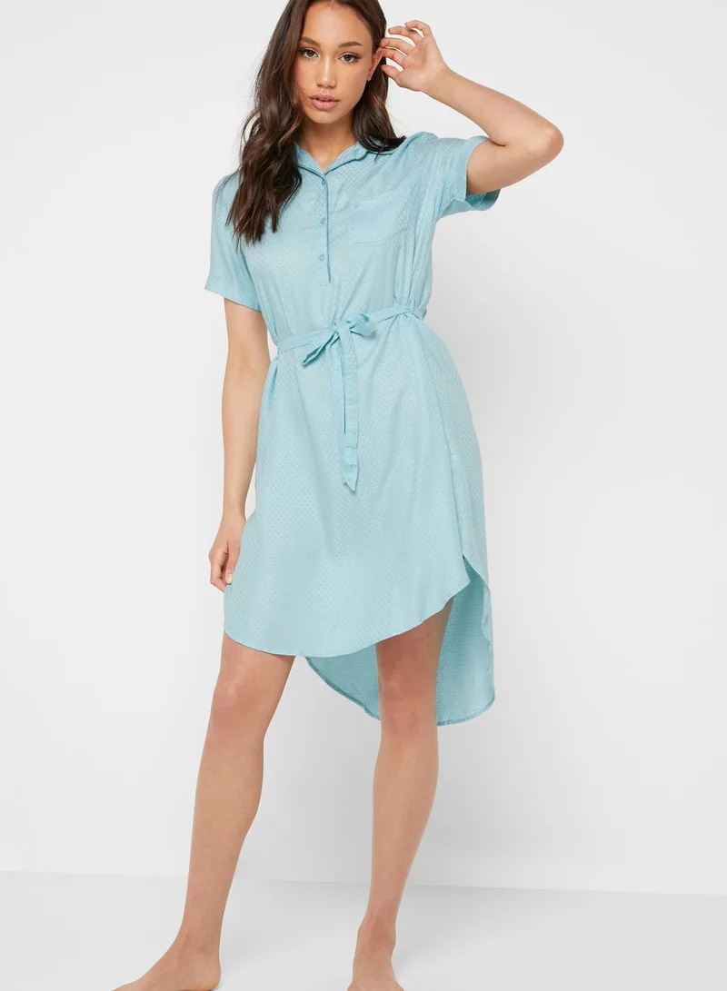 Iconic Pocket Detail High Low Nightdress