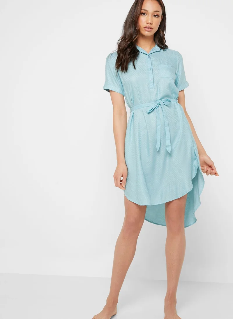 Iconic Pocket Detail High Low Nightdress