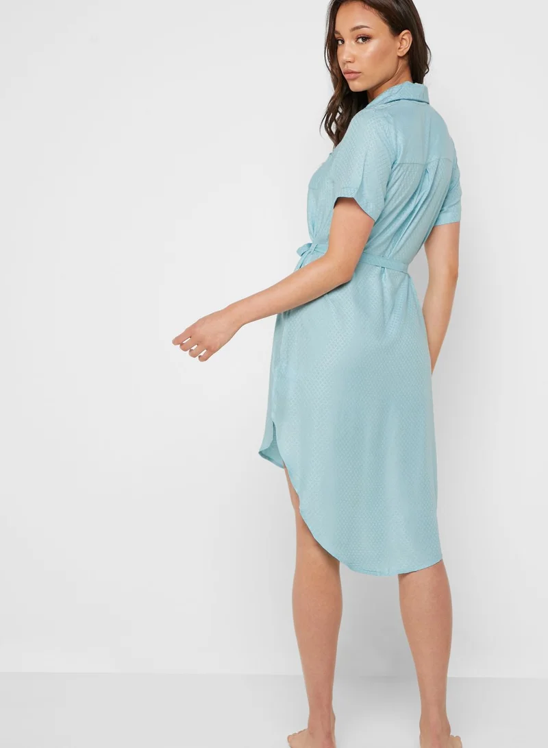 Iconic Pocket Detail High Low Nightdress