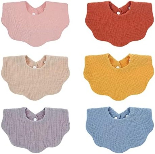 DOSMINE 8 Pack Muslin Baby Bandana Bibs, Multi-Use Scarf Bibs, Super Soft & Absorbent Drooling Bibs - Image 3