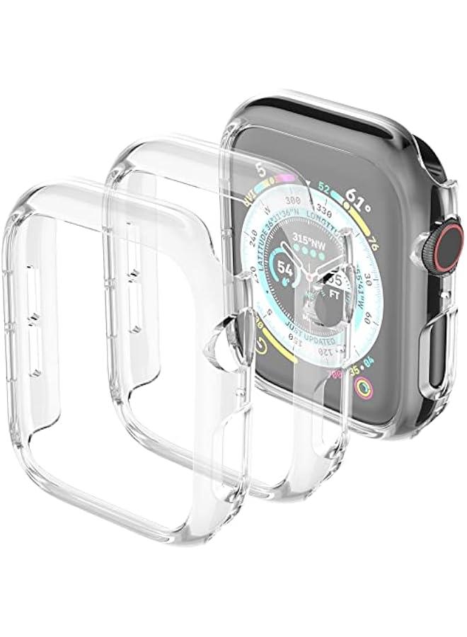 حزمة 3 قطع من غلاف متوافق لساعات آبل 40 مم سلسلة 6/5/4/SE، غلاف واقي من PC صلب مع إطار حامي 【بدون غشاء شاشة】 ملحقات iWatch 40 مم، شفاف - Image 3