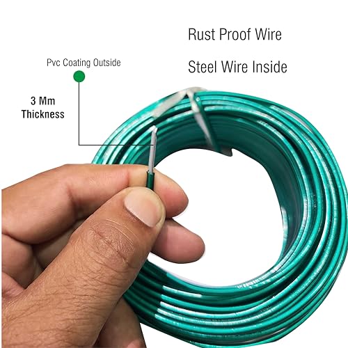 Pure Source India PVC Coated Heavy Duty GI Wire Rope | Clothesline | Ideal for Drying Heavy Clothes | Length 5 Meter | Assorted Colours | Pack of 1 (Colour as per Availability) - Image 5