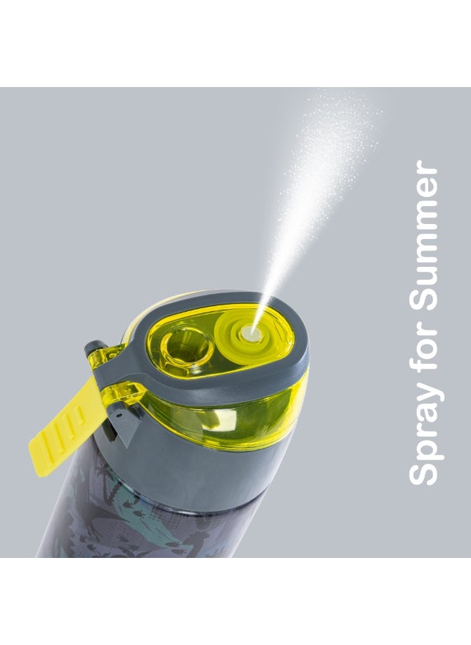 Eazy Kids Eazy Kids - Insulated Stainless Steel Water Bottle w/ Spray -T-Rex, 640ml Green  - Image 4