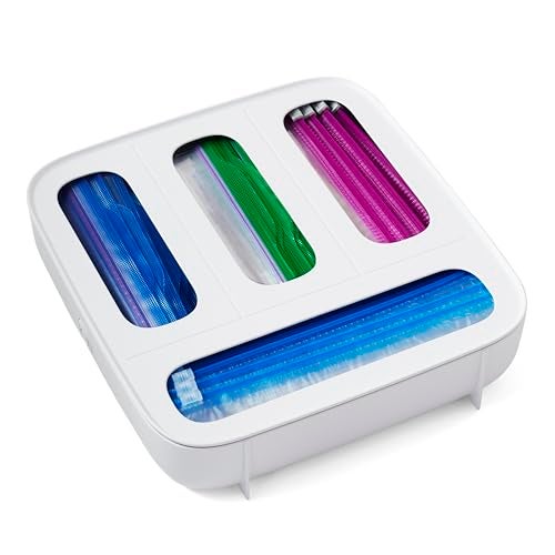 YouCopia StoraBag Food Bag Dispenser, Family Size 4-Slot, Plastic Sandwich Bags Drawer Organizer for Kitchen Storage - Image 1