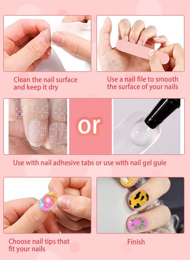 Wsimily 81 Pcs Press on Nails Kits, Wsimily 3 Pack Cute Short False Nails, Fake Nails Kit Colorful DIY Nail Art Decorations, with Jelly Nail Glue and Jelly Nail Adhesives Tools - Image 2
