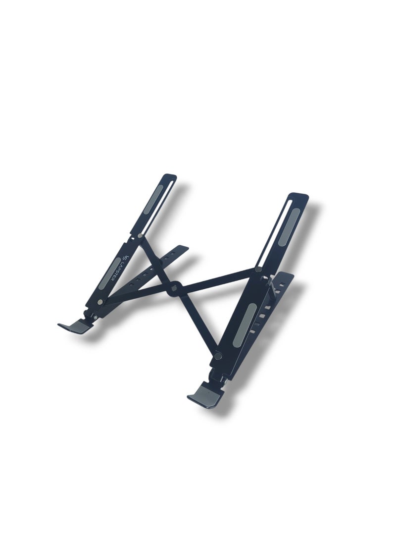 Generic Laptop Stand Is Made Of High-quality Aluminum, Adjustable And Foldable For All Laptops - Black  - Image 1