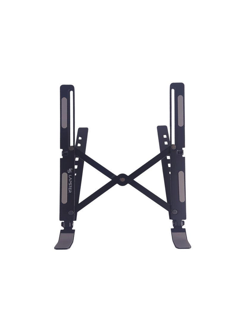Generic Laptop Stand Is Made Of High-quality Aluminum, Adjustable And Foldable For All Laptops - Black  - Image 2