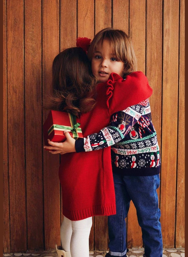 DeFacto New Year BabyBoy Bike Neck Long Sleeve Tricot Pullover - Image 3