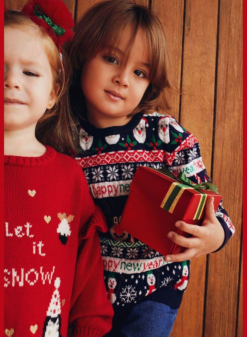 DeFacto New Year BabyBoy Bike Neck Long Sleeve Tricot Pullover - Image 2