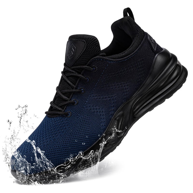 LARNMERN Men Non Slip Work Sneakers Water Resistant Food Service Zapatos Trabajo Antideslizantes Walking Shoes Waterproof Shoes Slip-on, Beacon Blue 12 - Image 1