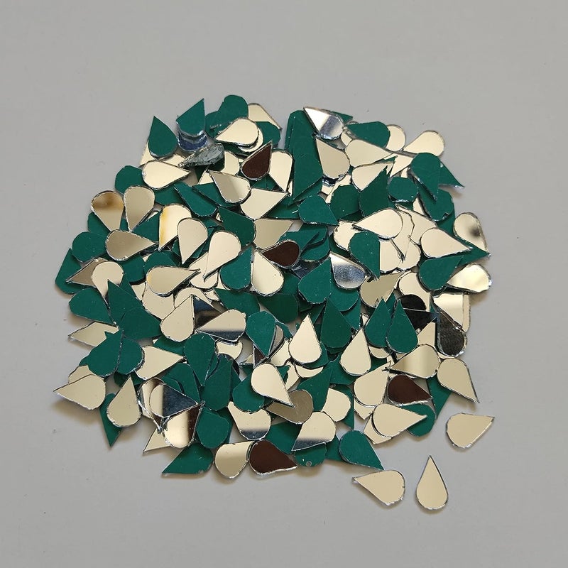 RUDRA NX RUDRA NX Teardrop Shape Glass Mirror Kit Jewelry Making Lippan Art Work Embroidery Craft Work Mosaic Art Stone Mirror Beads Kids School Projects 200 Pcs 10 MM Tear Drop  - Image 2