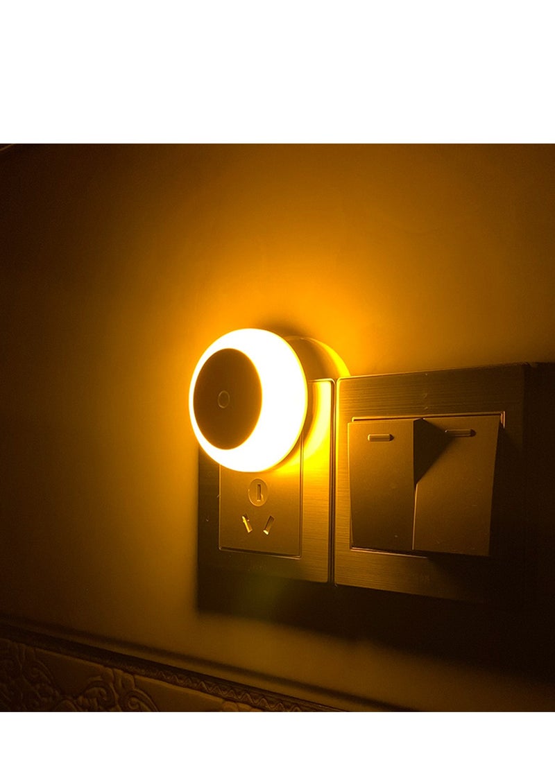 مصابيح ليلية LED للأطفال يمكن توصيلها بالحائط [حزمة من 6 قطع]، إضاءة ليلية مزودة بأجهزة استشعار للضوء لغرفة الأطفال، وإضاءة سلالم الحمام، وإضاءة الممر، باللون الأبيض الدافئ