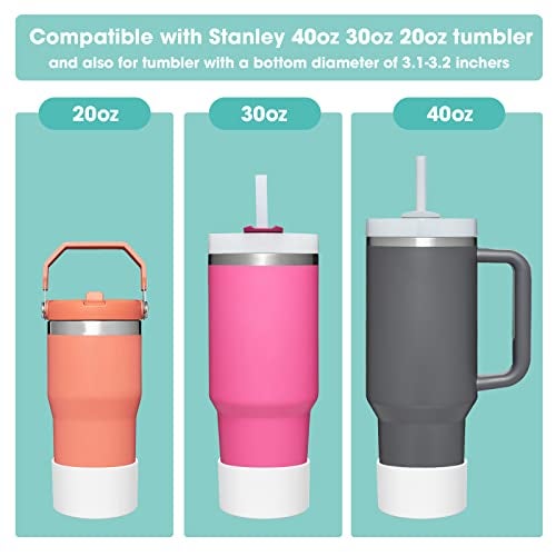Airboat Upgrade 2PCS Protective Silicone Boot Bumper for Stanley Quencher Adventure 40oz 30oz IceFlow 20oz 30oz Tumbler, Water Bottle Bottom Sleeve Cover Accessories for Stanley Mug Cup(Black) - Image 2