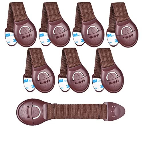 KitschKitsch Furniture Safety Locks For Kids (Pack Of 8 Piece All Brown) Made In India - Image 1
