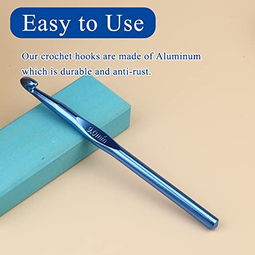 Iuuidu 9mm Aluminum Crochet Hook, Smooth Crochet Needles, Knitting Needles for Yarn Craft, Great Handmade DIY Present for Friends, Random Color - Image 4