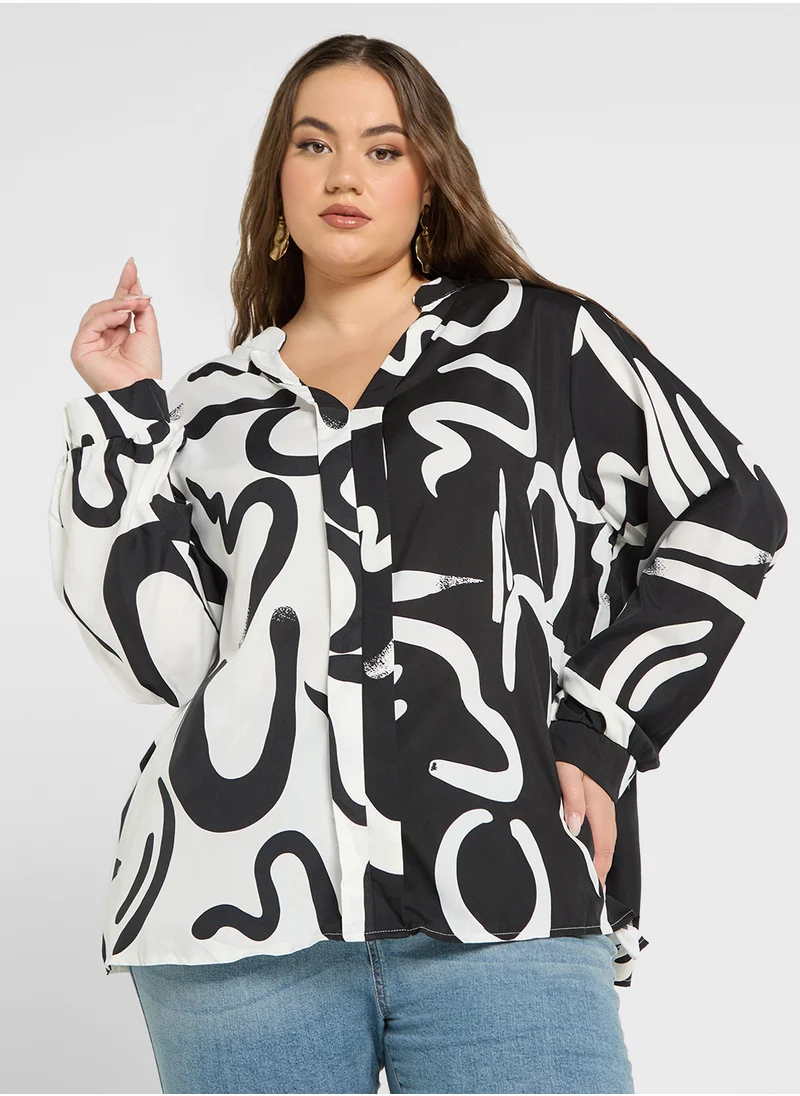 Ginger Plus Abstract Print Shirt