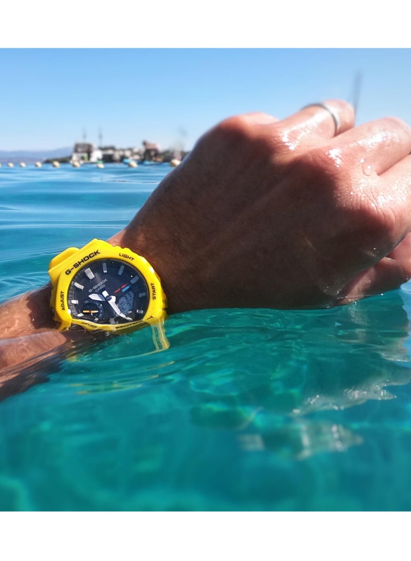 G-SHOCK Casio G Shock, GA B2100 9ADR, Analog DigitaL Watch for Men's, Yellow, GA-B2100C-9ADR, Yellow, strap - Image 3