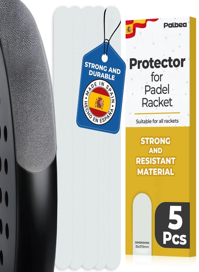 Palbea Transparent Padel Racket Protector - Pack of 5 - Rough & Lightweight Frame Tape. Edge Protector Durable & Easy to Replace. Padel Accesories Dimensions 3.5x37cm/1.38x14.57in. - Image 1