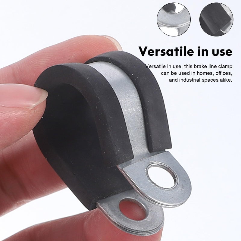 20 Pcs Galvanized Steel Pipe Clamps with Rubber Lining for Hose and Cable Fastening - Image 3