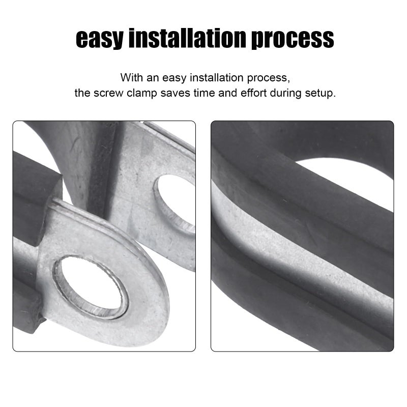 20 Pcs Galvanized Steel Pipe Clamps with Rubber Lining for Hose and Cable Fastening - Image 4